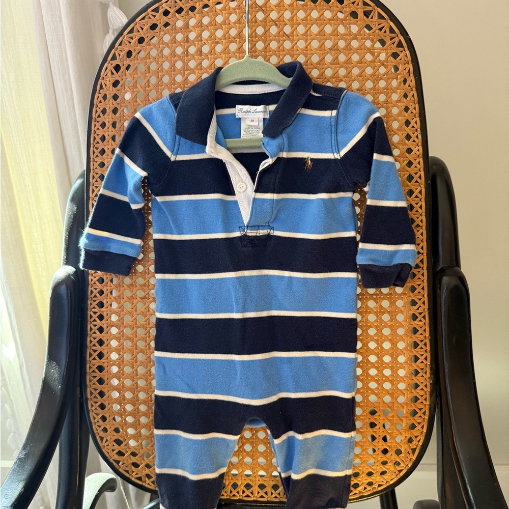 Ralph Lauren Blue Striped Kids One Piece
